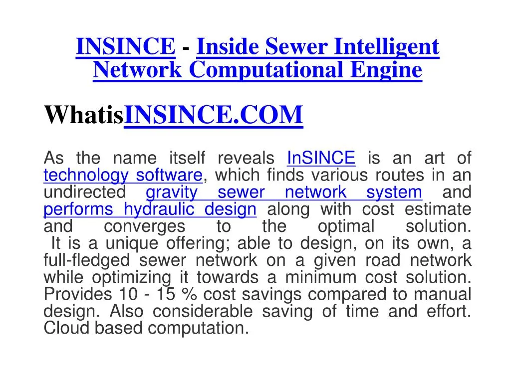 insince inside sewer intelligent network