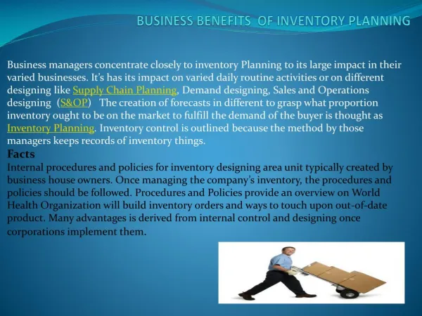 INVENTORY PLANNING BUSINESS BENEFITS