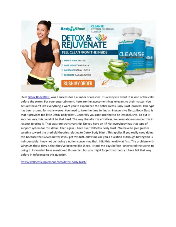 Detox Body Blast-Best Supplement To Weight Lose