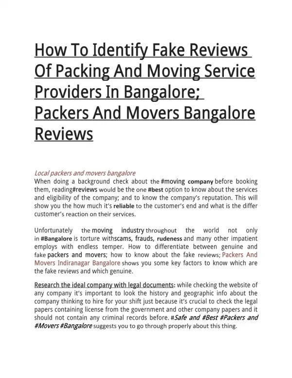 how to identify fake reviews of packing