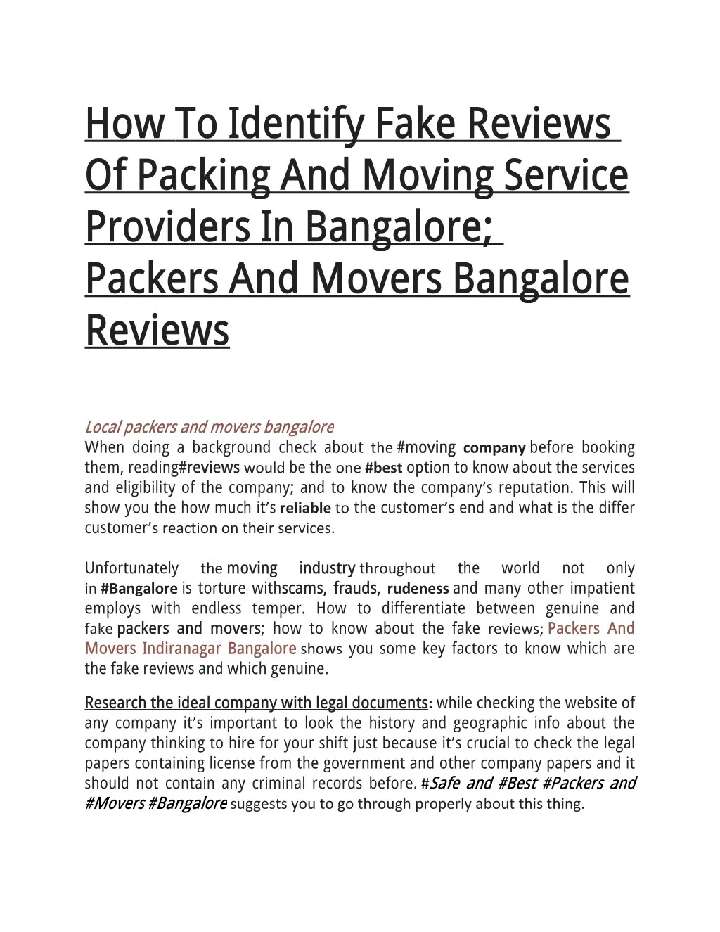 how to identify fake reviews of packing