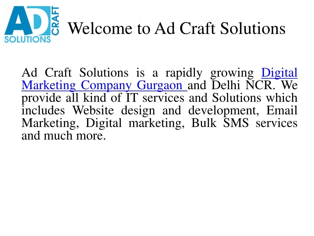 welcome to ad craft solutions