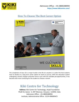 How To Choose The Best Career Option - slide 1