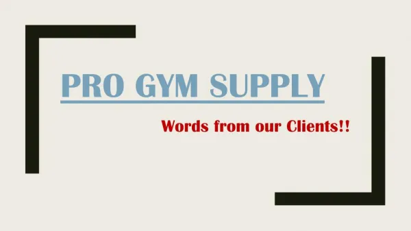 Remanufactured gym Supplies- Pro Gym Supply