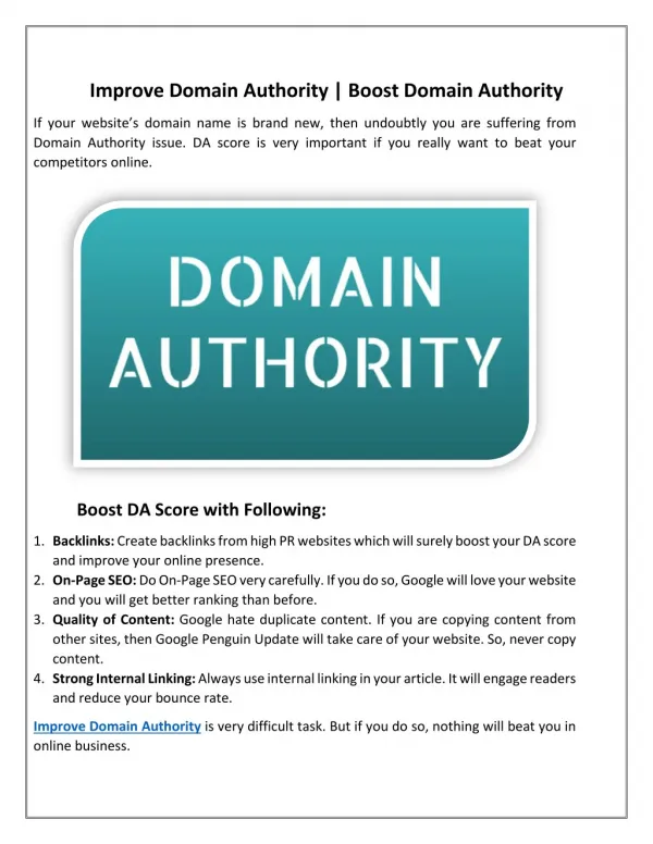 5 ways to improve domain authority