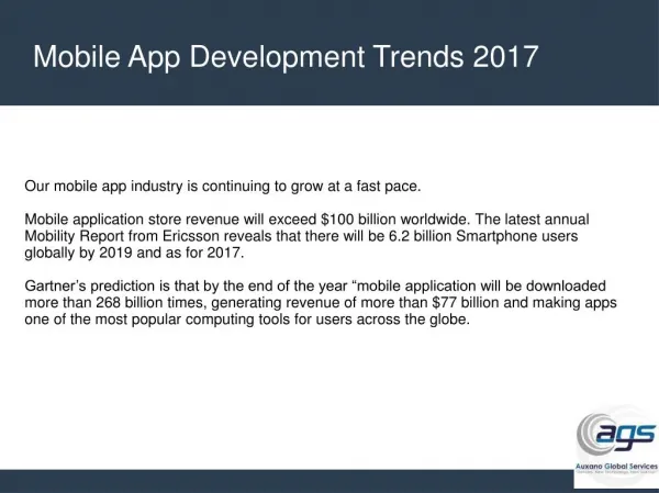 Mobile App Development Trends in 2017