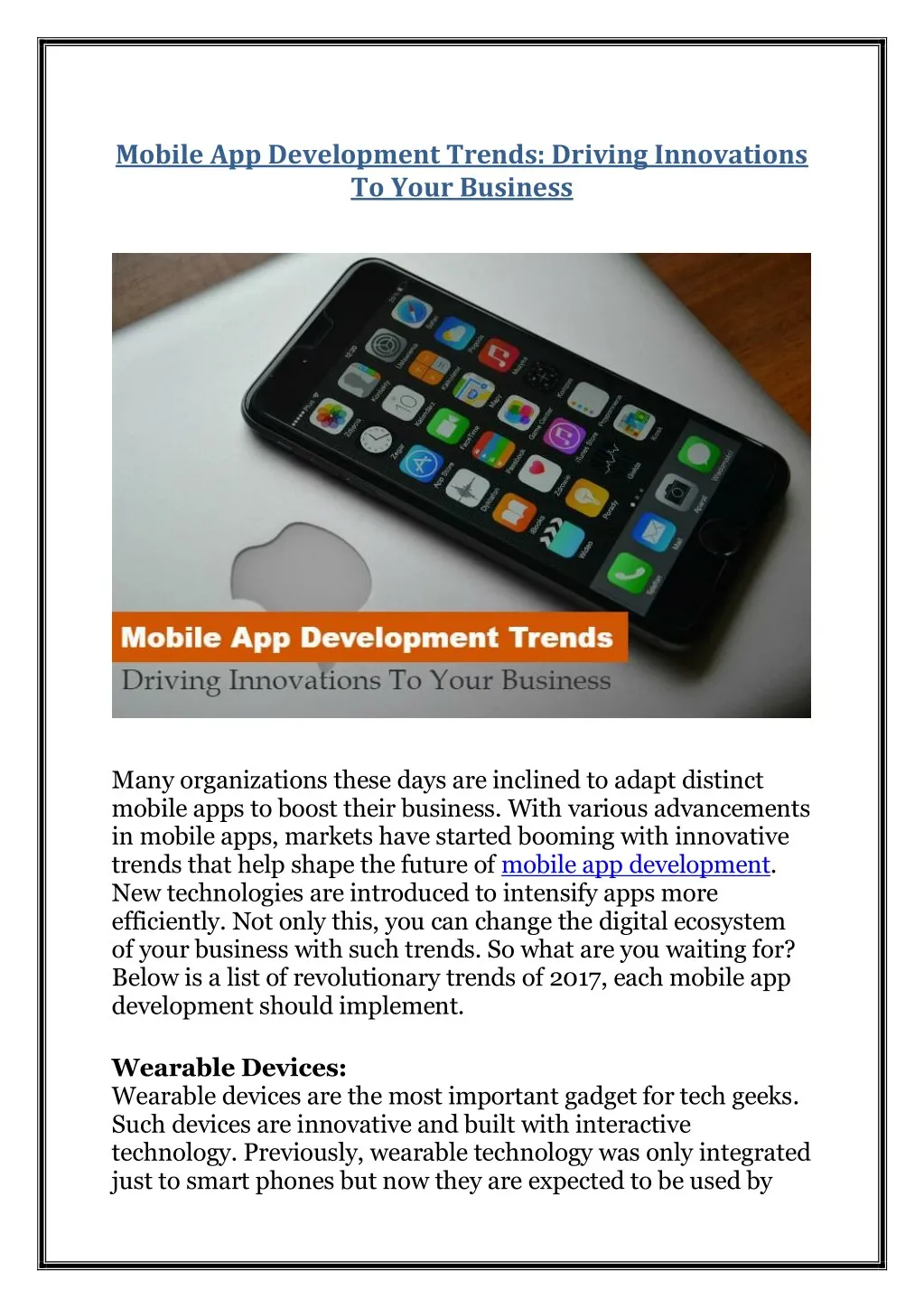 mobile app development trends driving innovations