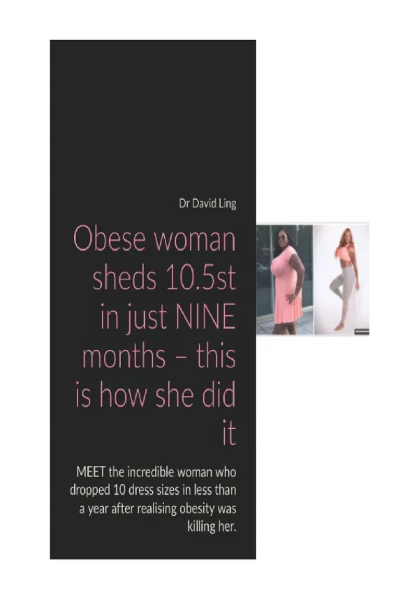 how an obese woman lost weight in a short period