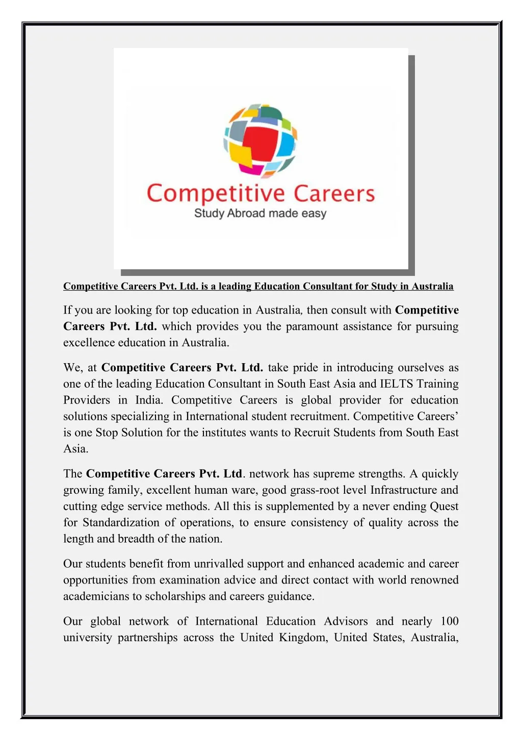 competitive careers pvt ltd is a leading