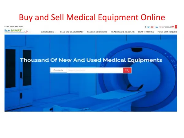 Buy and sell medical equipments online