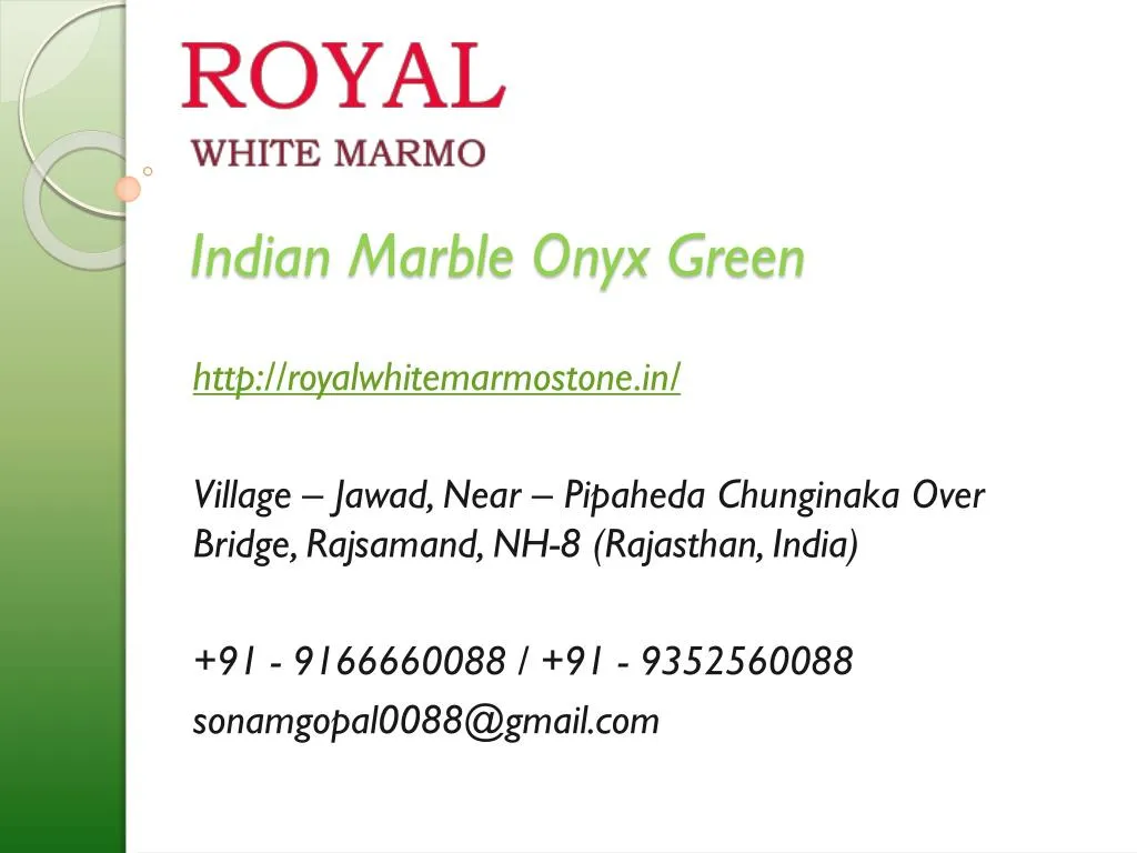 indian marble onyx green