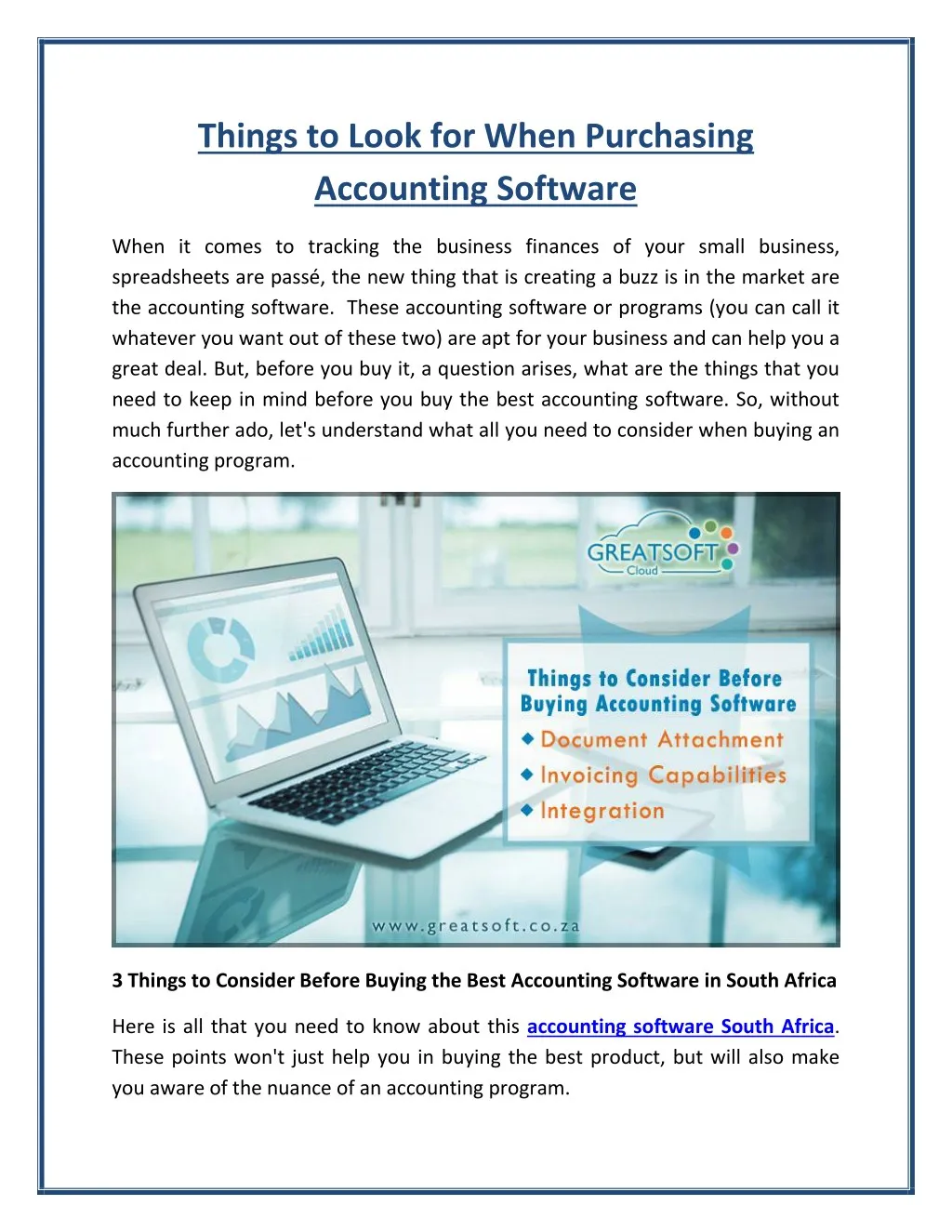 things to look for when purchasing accounting