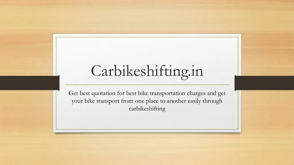 carbikeshifting in