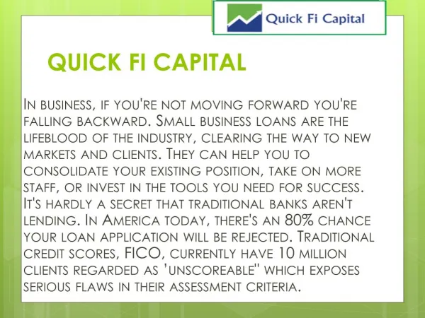 Merchant Cash Advance – Quick Fi Capital