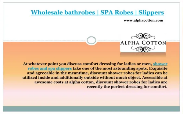 Wholesale bathrobes | SPA Robes | Slippers