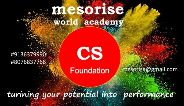 BEST CS FOUNDATION COACHING CLASS CENTRE INSTITUTE IN GURGAON Mesorise World Academy