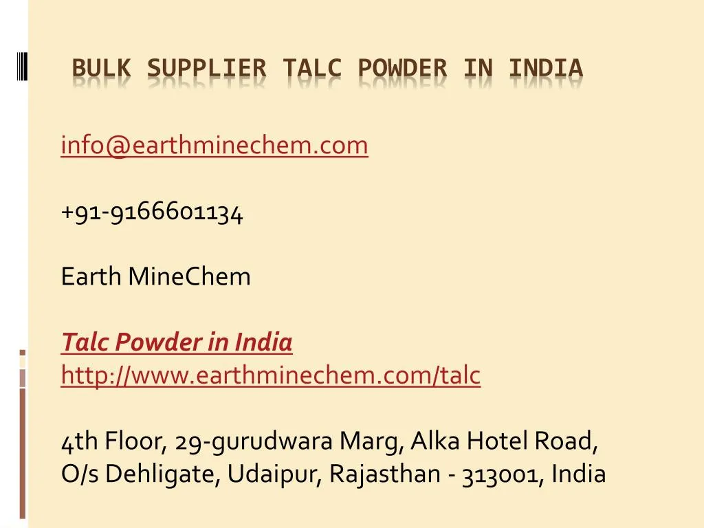 bulk supplier talc powder in india