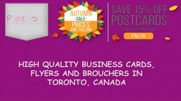 High quality business cards, flyers and brouchers in toronto, canada