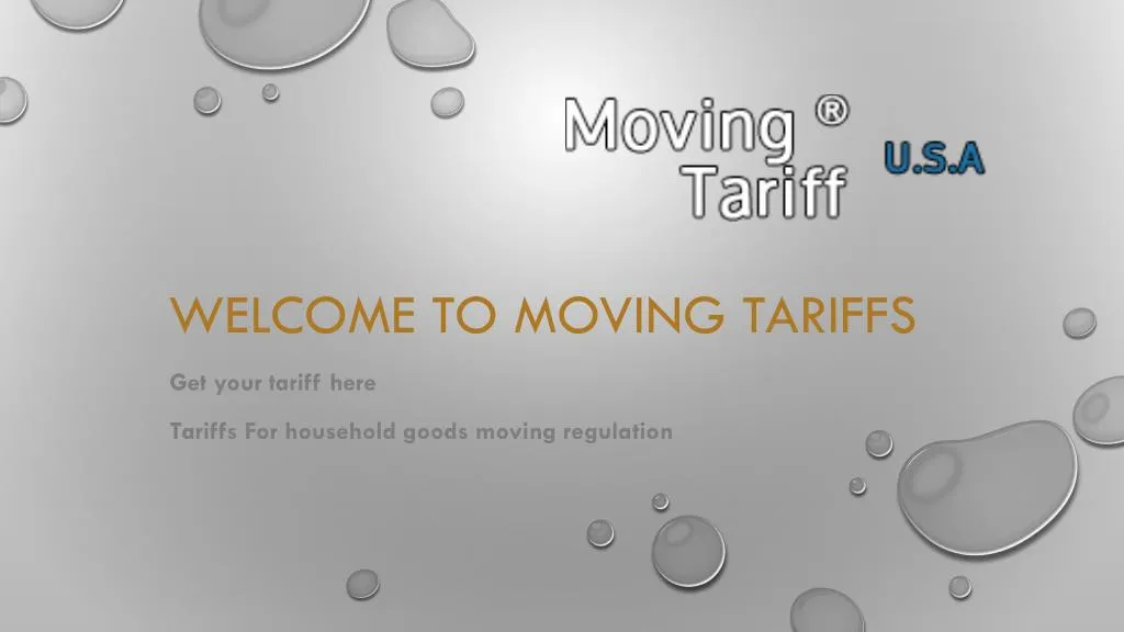 welcome to moving tariffs