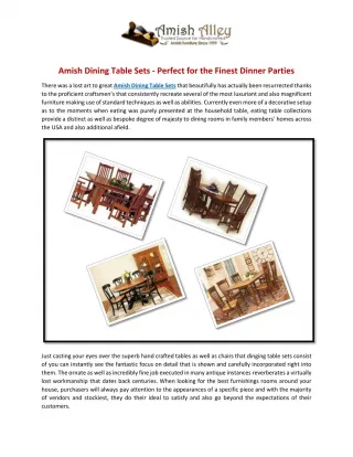 Amish Dining Table Sets - Perfect for the Finest Dinner Parties - slide 1