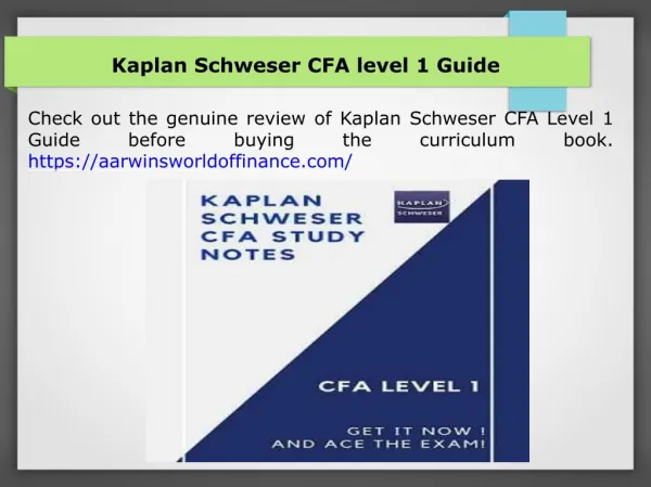 Kaplan CFA study notes