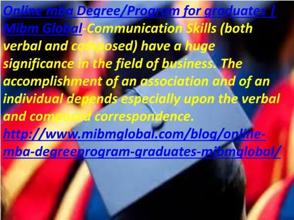 online mba degree program for graduates mibm