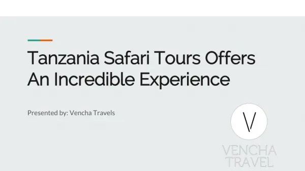 Tanzania Safari Tours Offers An Incredible Tour Experience.
