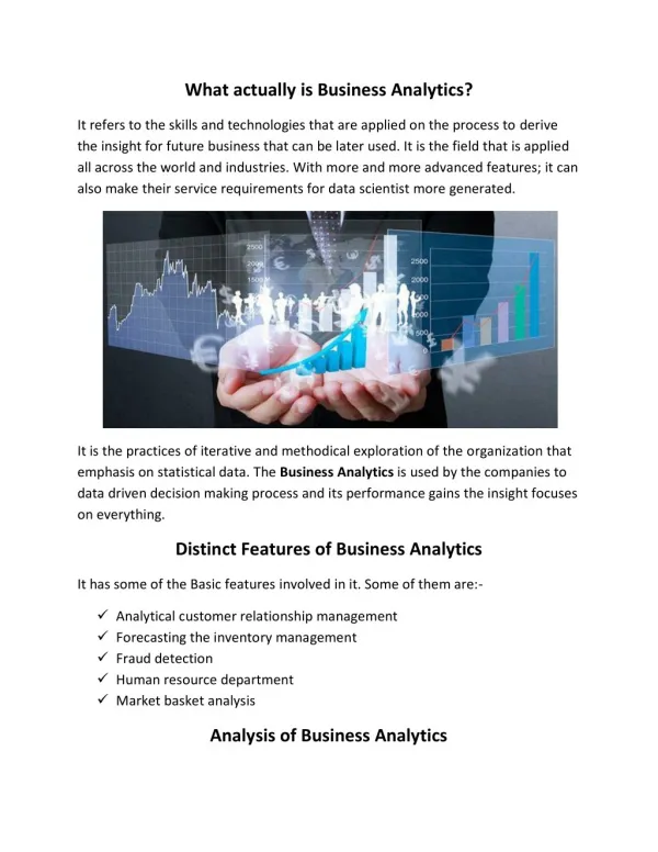 BUSINESS ANALYTICS COURSE