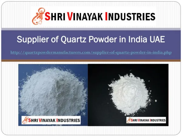 Supplier of Quartz Powder in India UAE