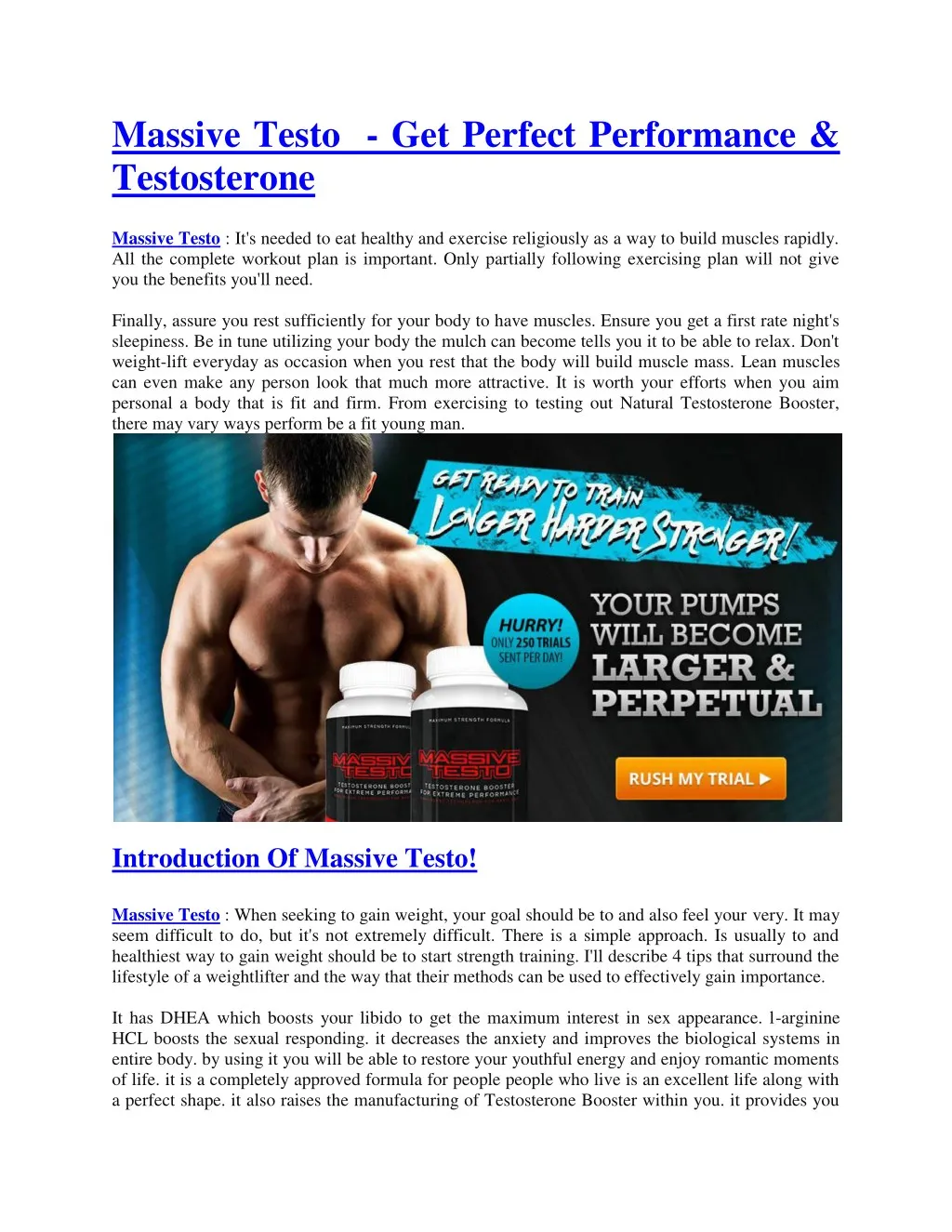 massive testo get perfect performance testosterone