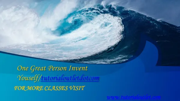 One Great Person Invent Youself/tutorialoutletdotcom