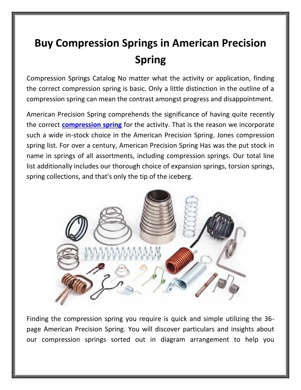 buy compression springs in american precision