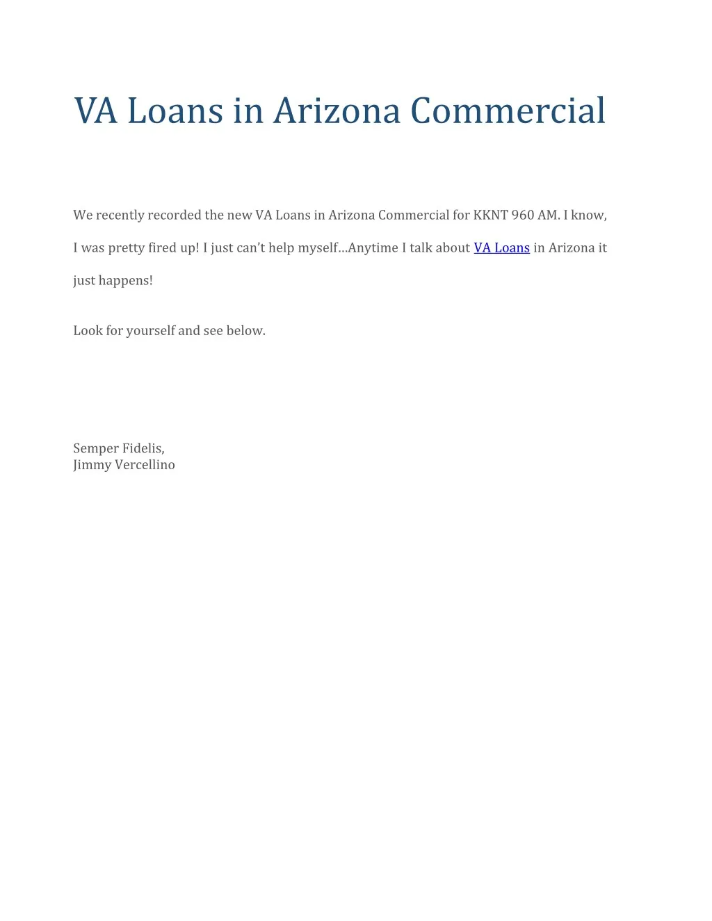 va loans in arizona commercial