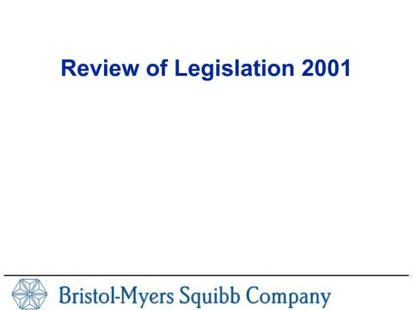 Review of Legislation 2001