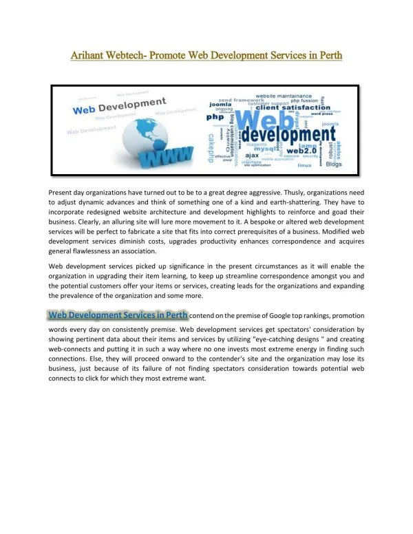 Latest Web Development Services Perth