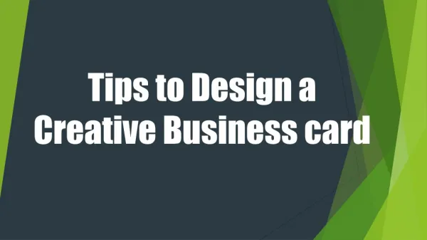 Tips to Design a Creative Business card