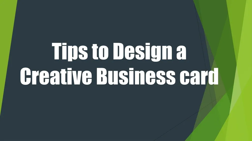 tips to design a creative business card