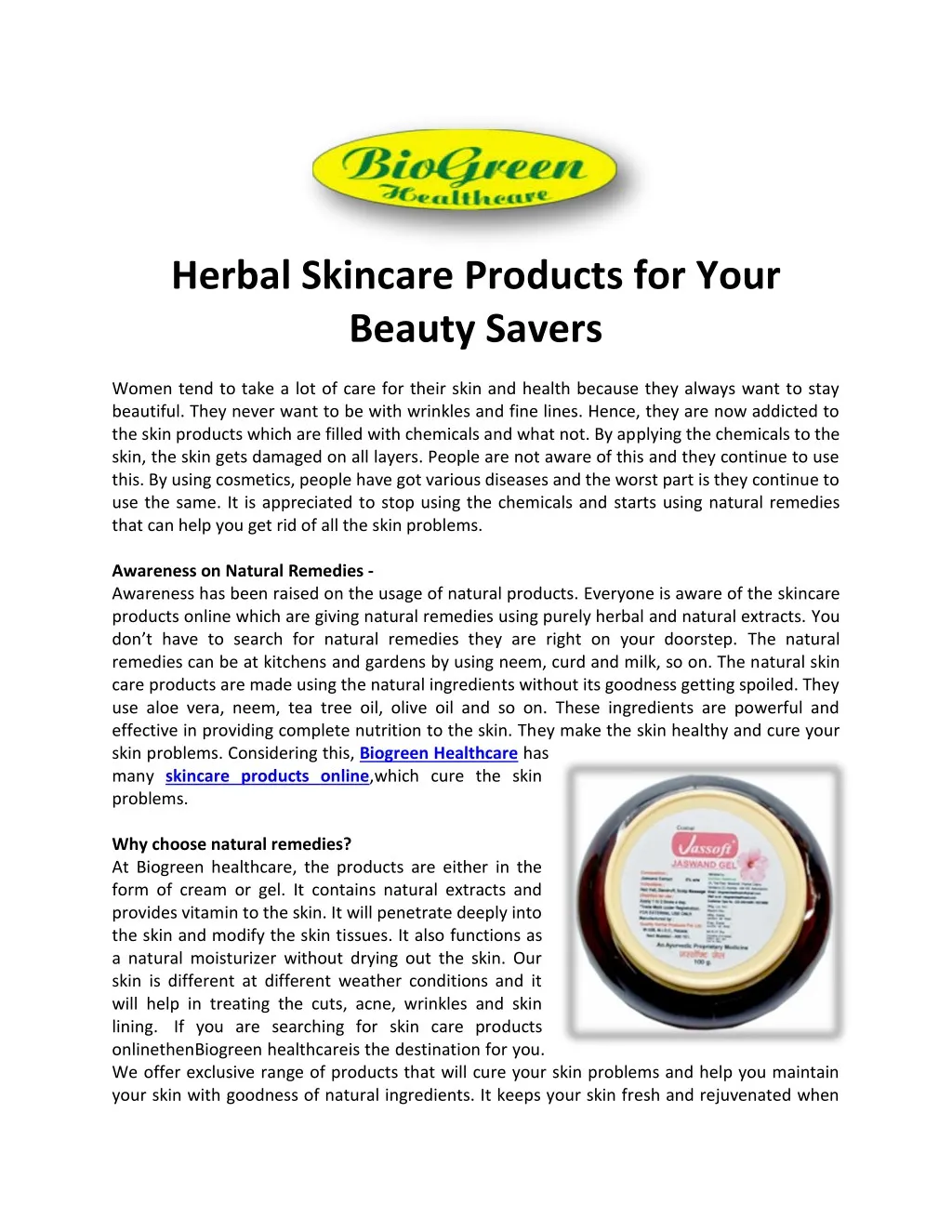 herbal skincare products for your beauty savers