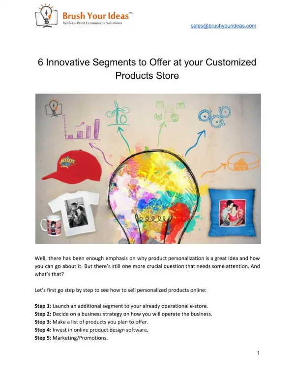 6 Innovative Segments to Offer at your Customized Products Store