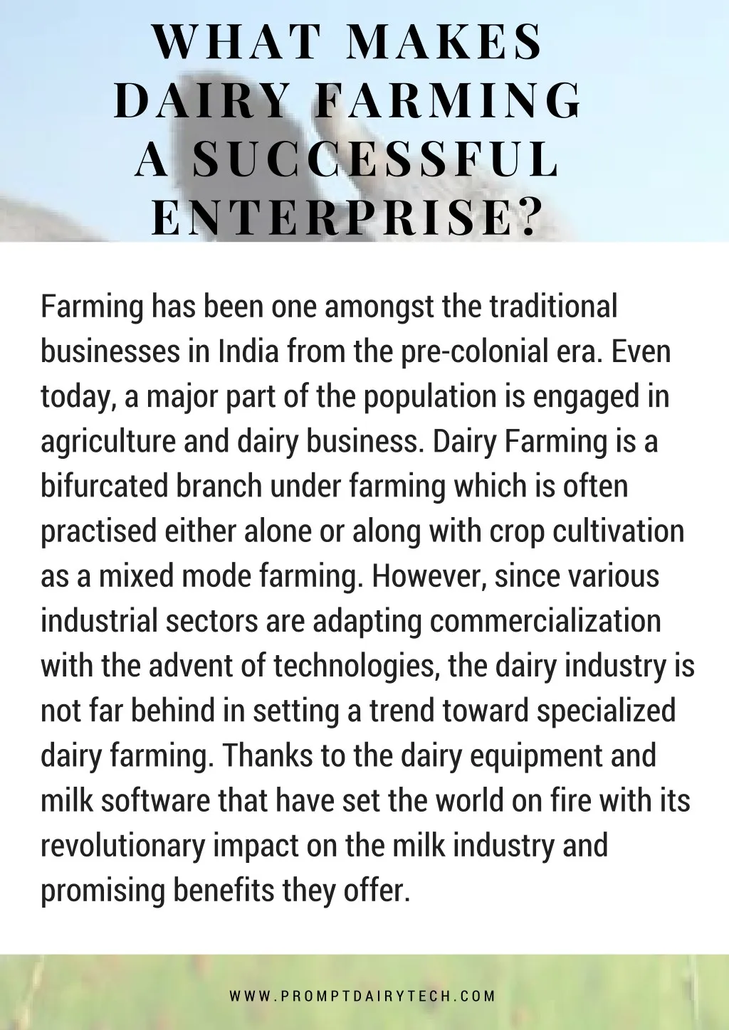 what makes dairy farming a successful enterprise