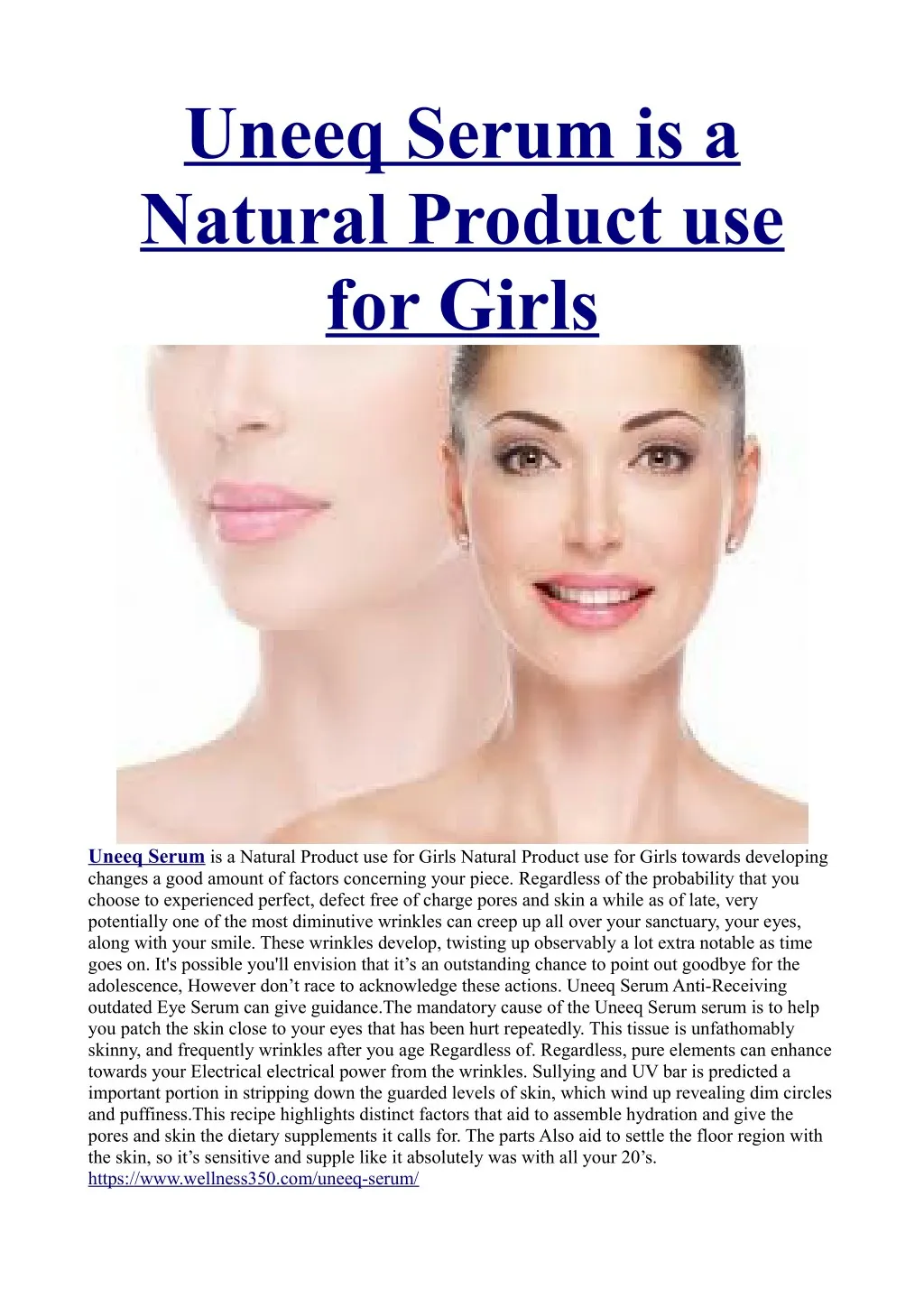 uneeq serum is a natural product use for girls