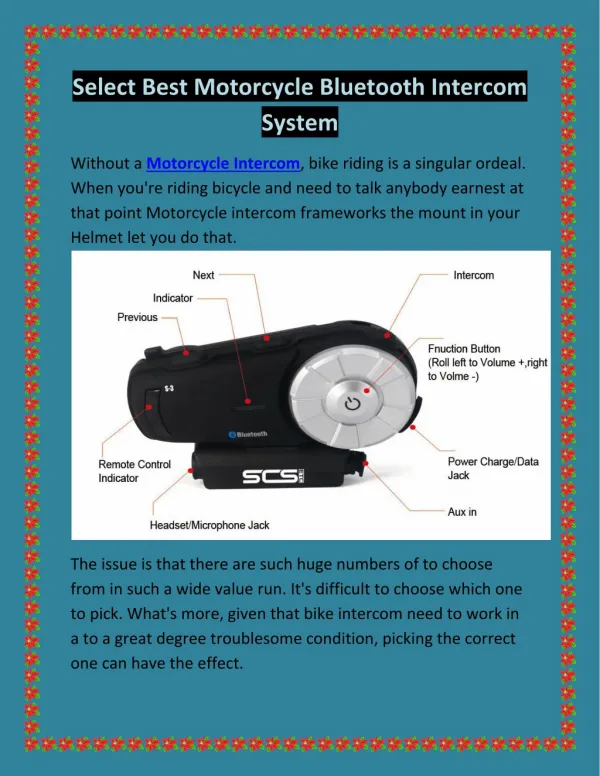 Select Best Motorcycle Bluetooth Intercom System