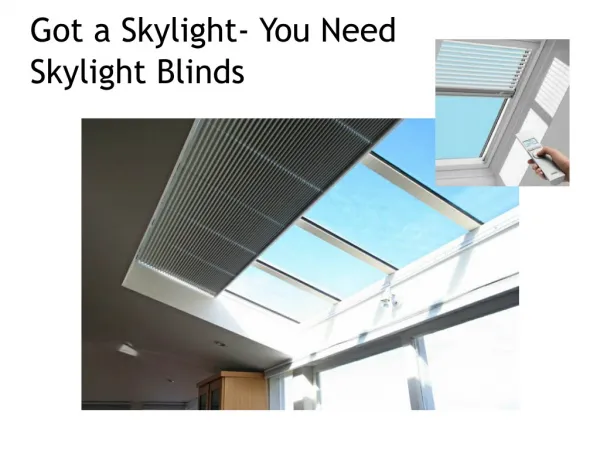 Got a skylight- you need skylight blinds