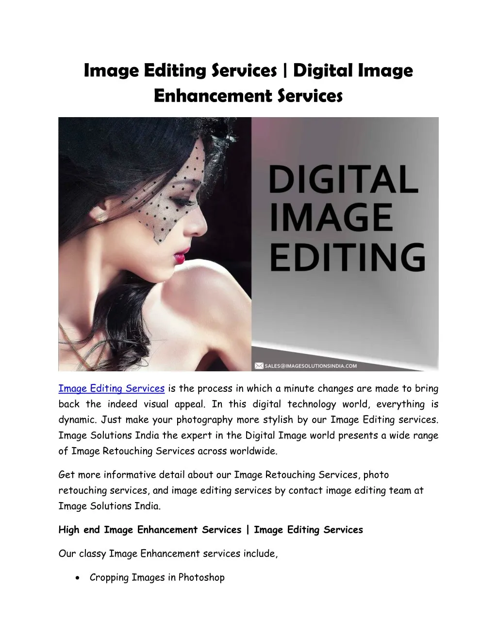 image editing services digital image enhancement