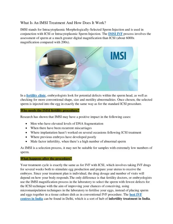 What Is An IMSI Treatment And How Does It Work?