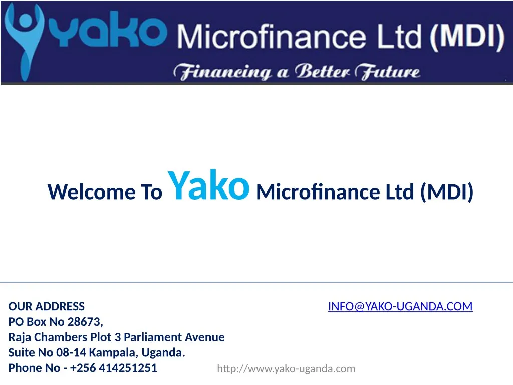 welcome to yako microfinance ltd mdi