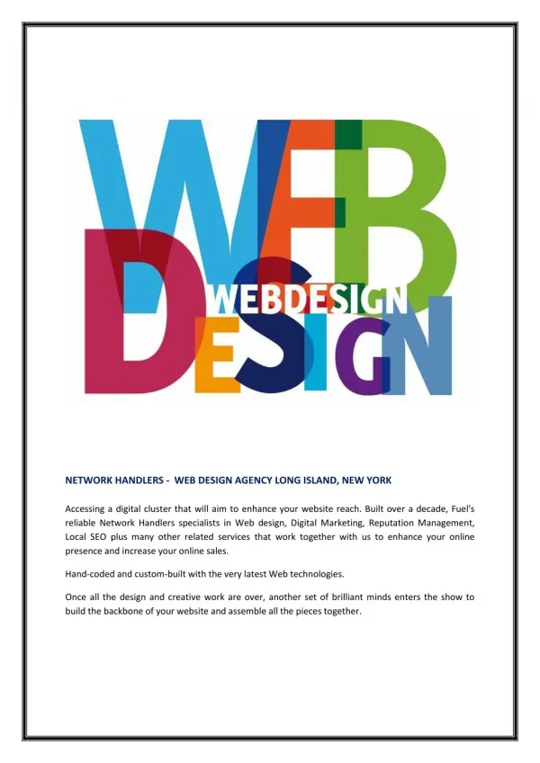 Web Design Agency Long Island | Digital Marketing New york - Network Handlers