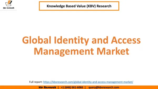 Global Identity and Access Management Market By Component Type