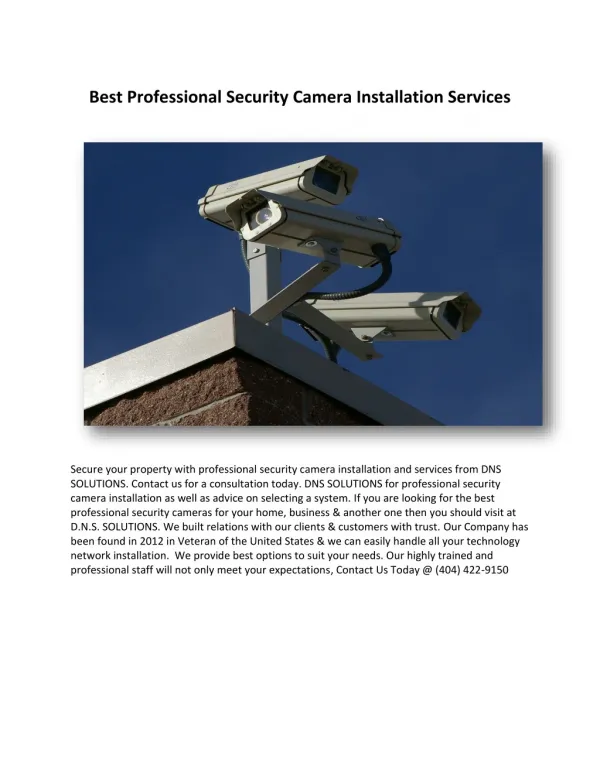 Best Professional Security Camera Installation Services