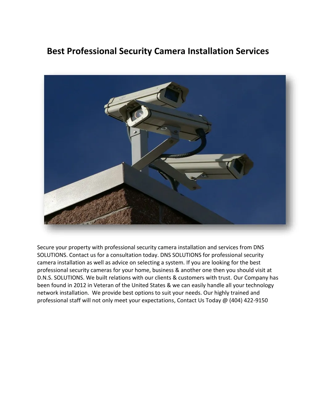 best professional security camera installation